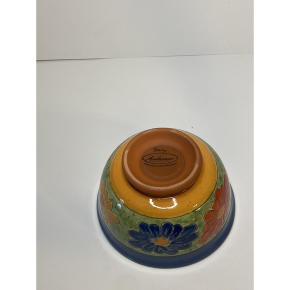 Ambiance Daisy Nanette Vacher Terracotta Clay Floral Serving Tray Plate And Bowl - Picture 9 of 12